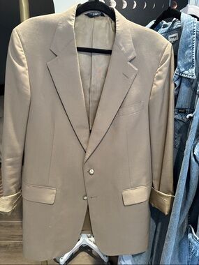 Vintage Cricketeer Men's Taupe Blazer Jacket - Classic Single-Breasted